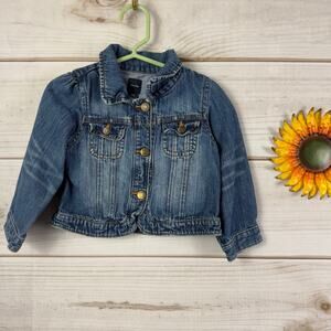 Baby Gap Denim Jean Jacket 18-24 Months Gold Buttons Pockets Classic